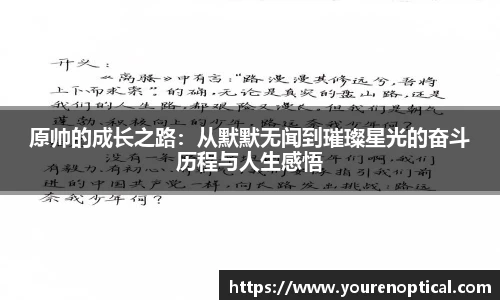 原帅的成长之路：从默默无闻到璀璨星光的奋斗历程与人生感悟
